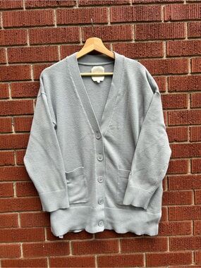 Part Two Copenhagen Grey Oversized Longline Cardigan Size M